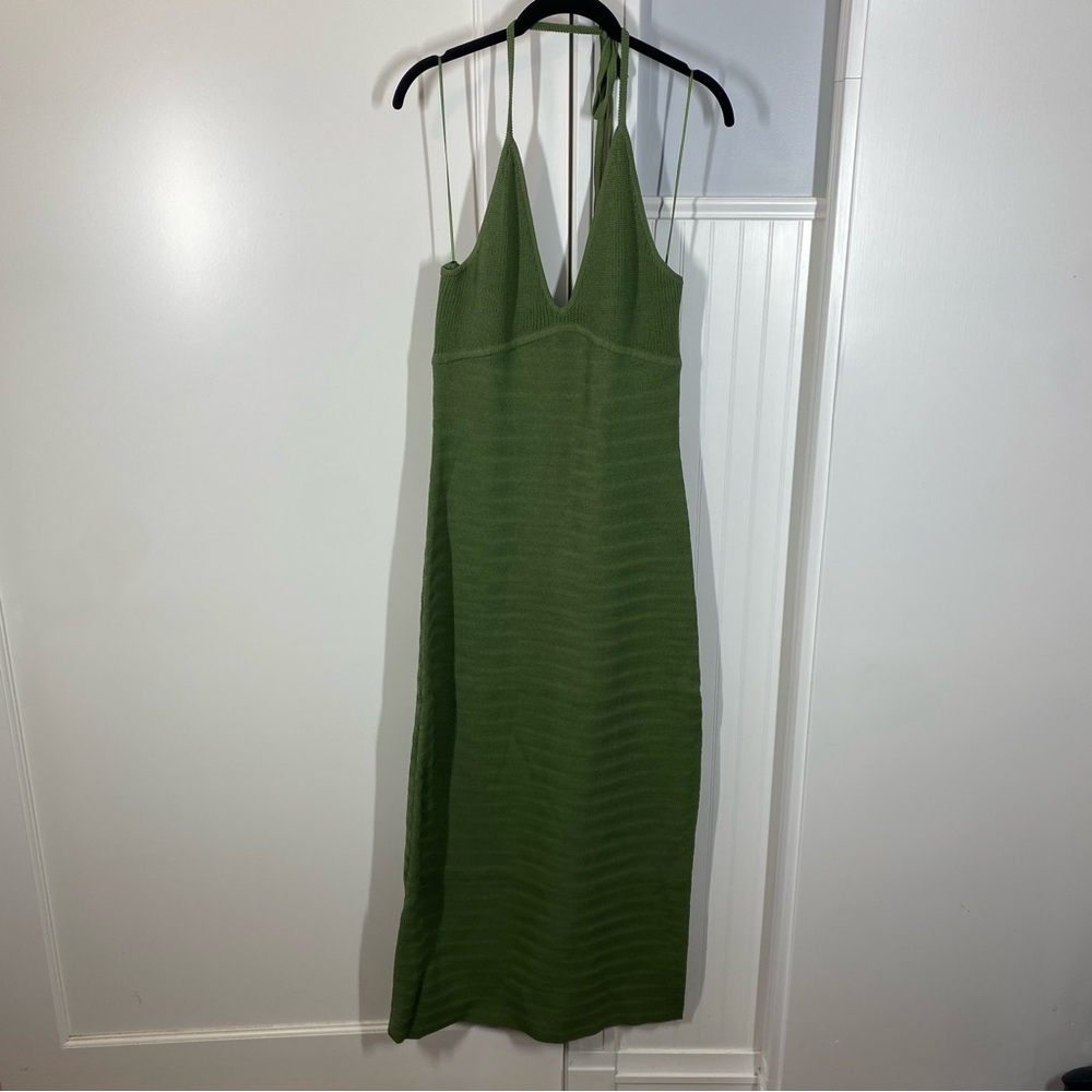 Revolve Finders Keepers Iggy Knit Long Maxi Dress Fern Green Size xl / 10 - Picture 6 of 11